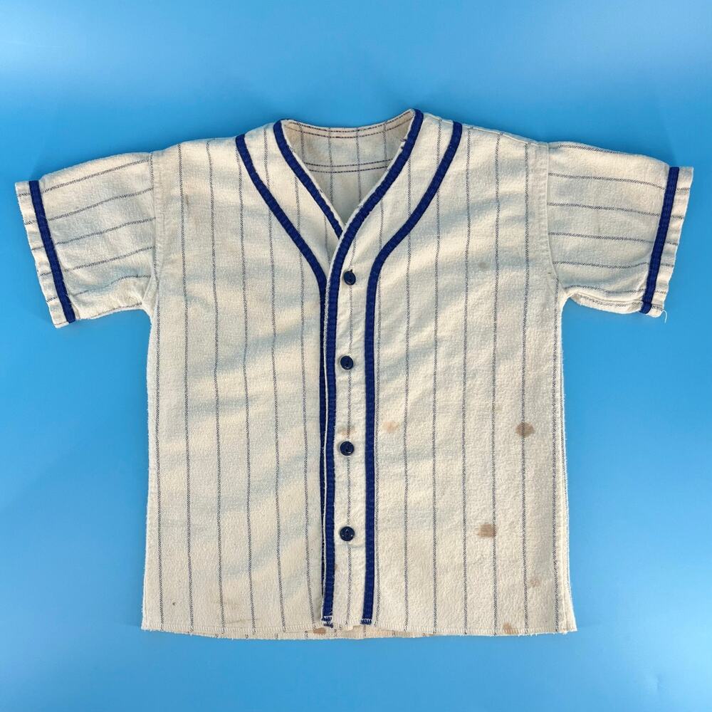 50s Baseball Jersey Flannel Pinstriped Children’s 1950s vintage
